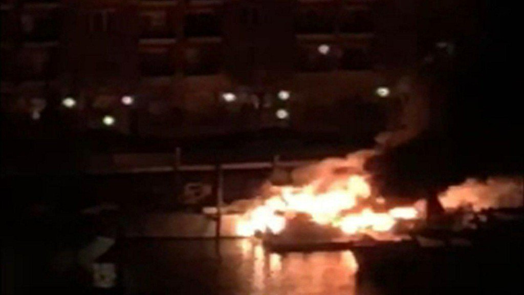 2 yachts destroyed in fire at marina in Jersey City    