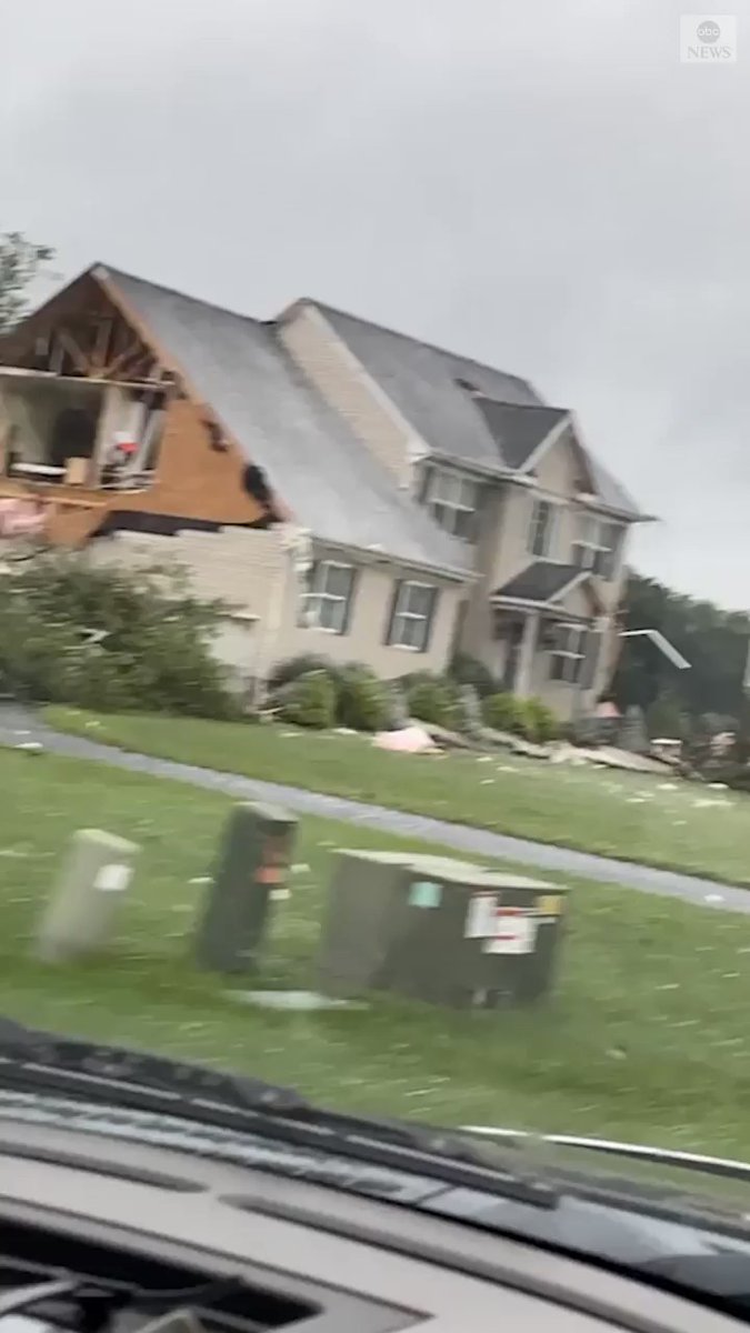 Footage shows devastating damage in Mullica Hill, New Jersey, after a tornado moved through the area, with remnants of Hurricane Ida 