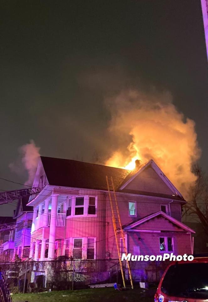 Newark  9 Schley Street 02:03 Hours Heavy fire 1st floor extension to all floors 2.5 Story Wood Frame Dwelling. DC1 Soecial Called an Additional Signal 9 with 2&2 to the scene. 1 female transported by EMS no particulars