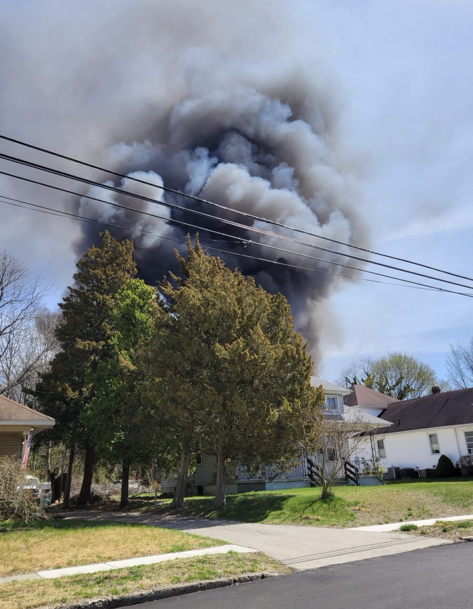 Brush fire burning in Paulsboro, Gloucester County, NJ. 