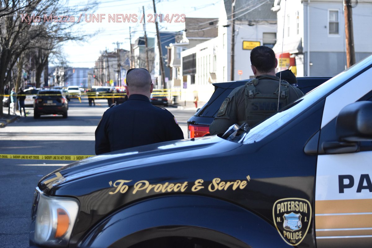 Shooting on East 23rd Street and 10th Avenue intersection in Paterson, New Jersey on February 14, 2023. Multiple Paterson Police units on scene