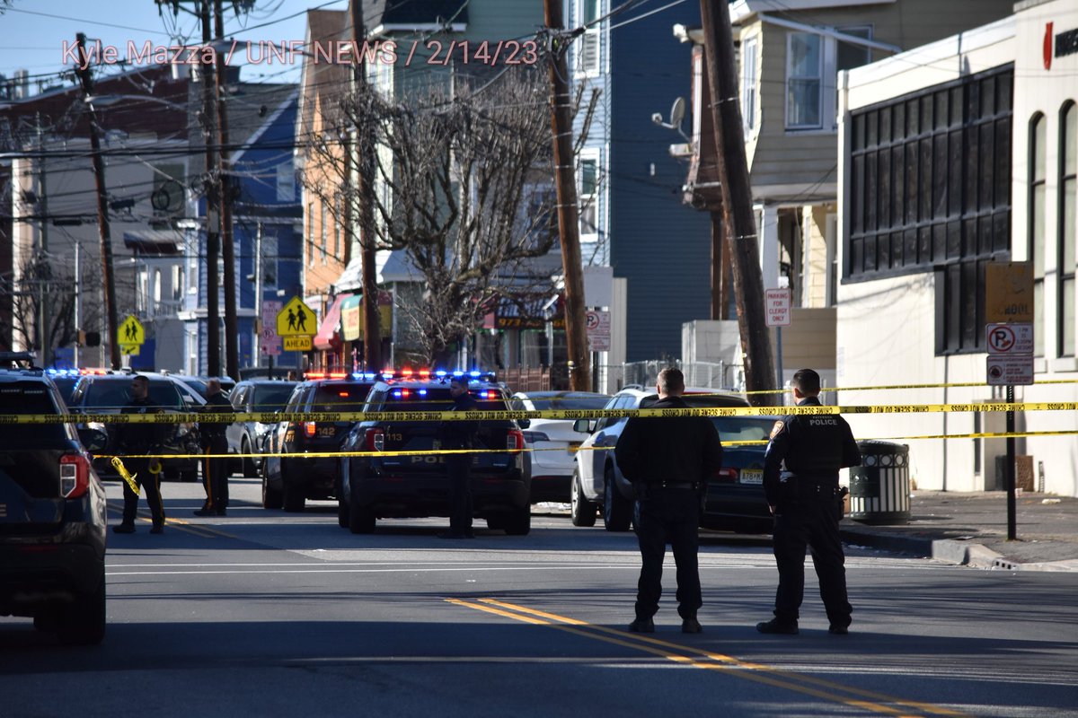 Shooting on East 23rd Street and 10th Avenue intersection in Paterson, New Jersey on February 14, 2023. Multiple Paterson Police units on scene