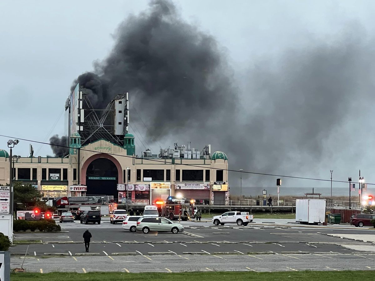 A man - who officials believe was sleeping in the area - died after a fire spread to the Atlantic City Boardwalk Thursday night, officials said