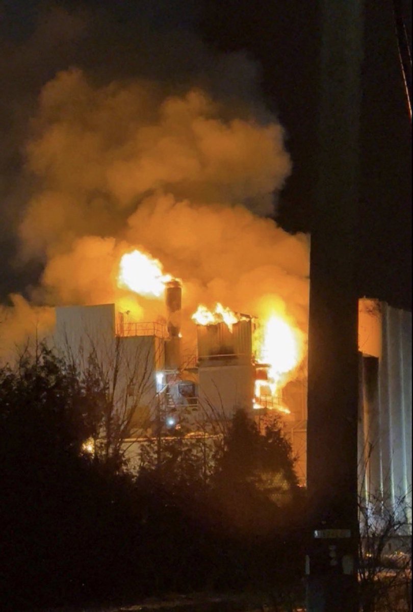 A major fire has erupted at the American Custom Drying headquarters in Burlington Township, New Jersey