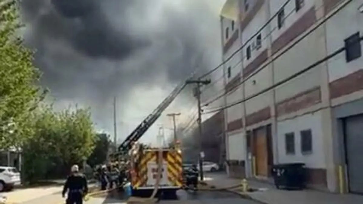 Belleville NJ Warehouse Fire as of 10 PM EST The multi-alarm (9-10 ) the blaze continues to burn and firefighters are still on scene dealing with water supply challenges and monitoring for spread via embers.  