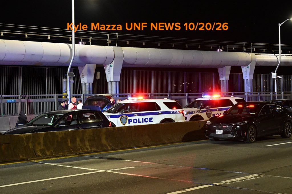 Port Authority Police Department officers, along with NYPD personnel, are responding to the scene where a driver was found with a gunshot wound to the head on the westbound Upper Level of the George Washington Bridge in Fort Lee, New Jersey